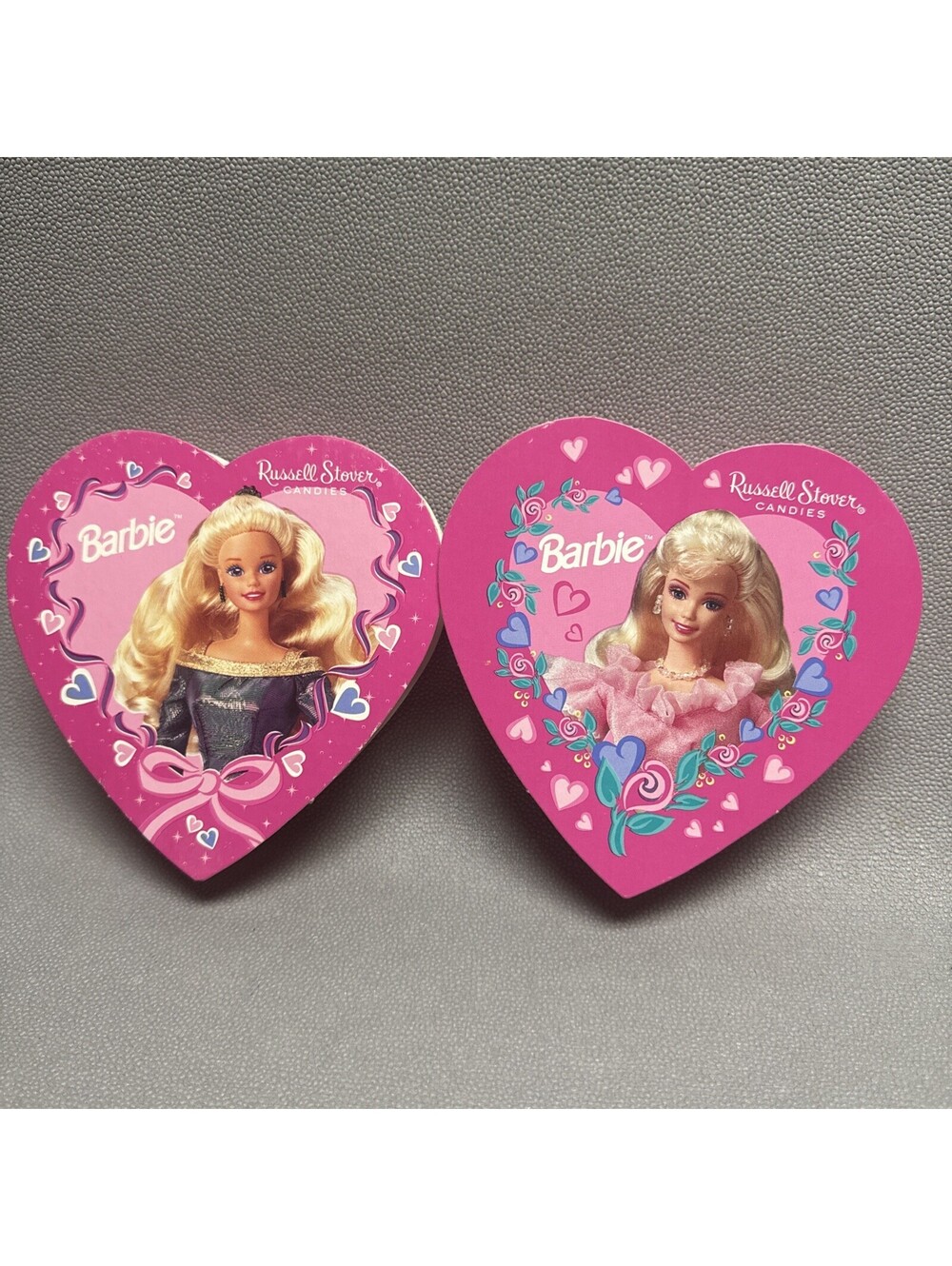 Vintage 1996 Russell Stover Barbie Heart Shaped Valentine Candy Box Empty Pink